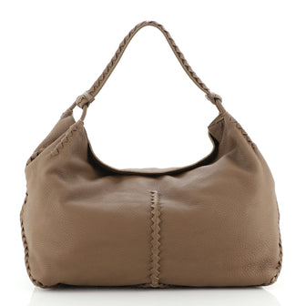Bottega Veneta Open Hobo Cervo with Intrecciato Detail Large