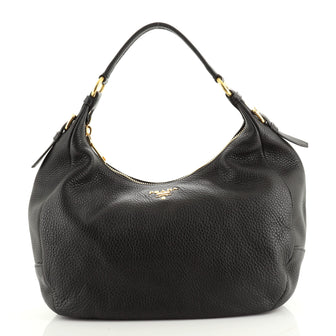 Prada Zip Top Hobo Vitello Daino Medium