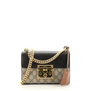 Gucci Padlock Shoulder Bag GG Coated Canvas and Leather Small