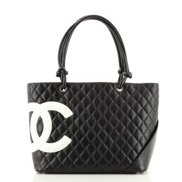 Chanel Cambon Tote Quilted Leather Large