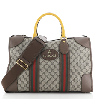 Gucci Web Convertible Duffle Bag GG Coated Canvas Medium
