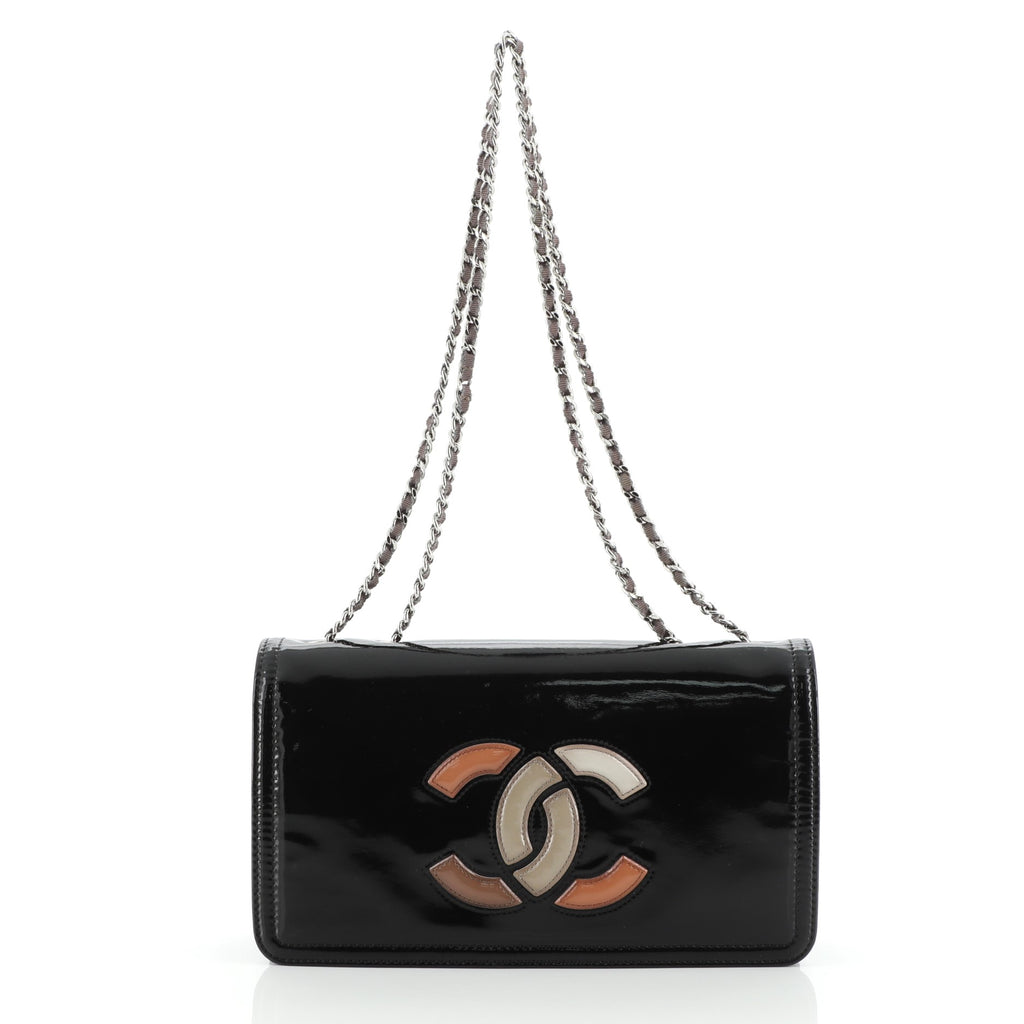 Chanel Lipstick Flap Bag Patent Vinyl Small Black 569061