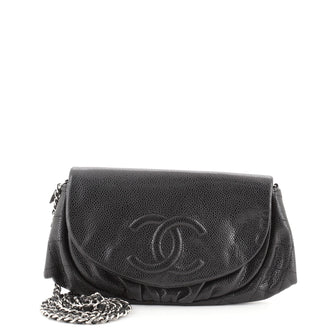 Chanel Half Moon Wallet on Chain Caviar