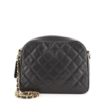 Chanel Vintage Chain Camera Bag Quilted Caviar Medium