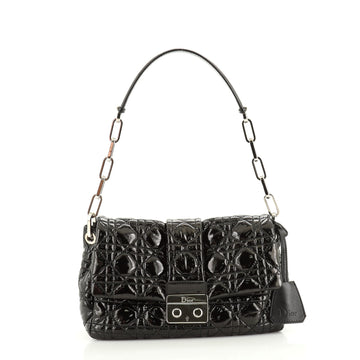 Christian Dior New Lock Flap Bag Cannage Quilt Patent Small
