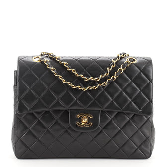 Chanel Vintage Square Classic Double Flap Bag Quilted Leather Medium