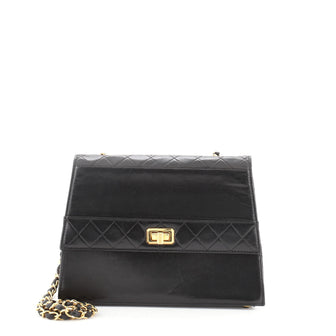 Chanel Vintage Trapezoid CC Flap Bag Leather Medium