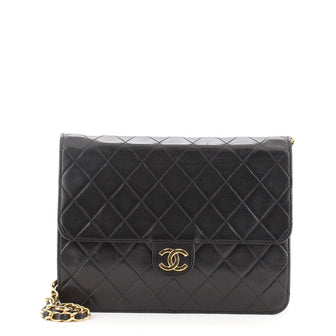 Chanel Vintage Clutch with Chain Quilted Leather Small