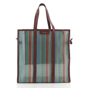 Balenciaga Bazar Tote Striped Mesh Medium