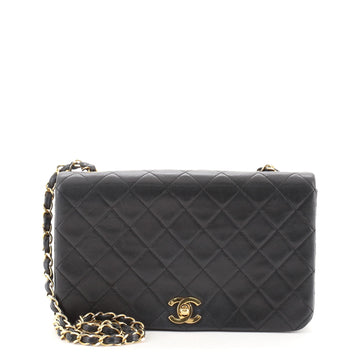 Chanel Vintage Full Flap Bag Quilted Lambskin Small
