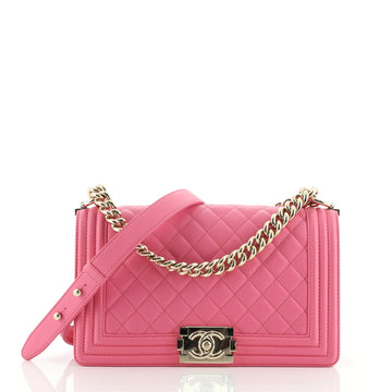 Chanel Boy Flap Bag Quilted Lambskin Old Medium
