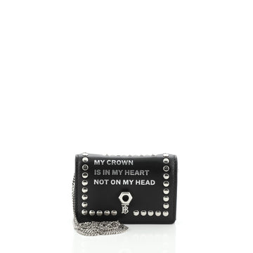 Burberry Jessie Chain Card Case Studded Leather