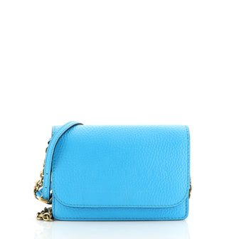 Burberry Logo Wallet on Chain Embossed Leather