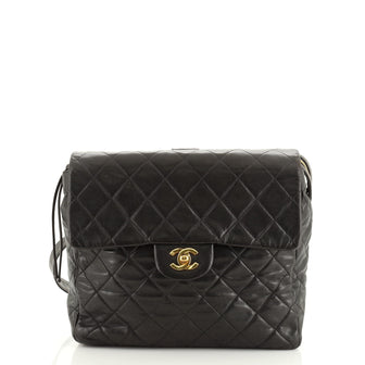 Chanel Vintage Square Flap Backpack Quilted Lambskin Medium