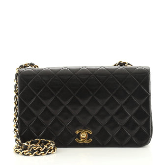 Chanel Vintage Full Flap Bag Quilted Lambskin Medium
