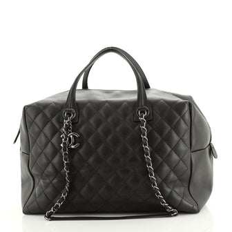 Chanel Feather Weight Bowling Bag Quilted Calfskin Large