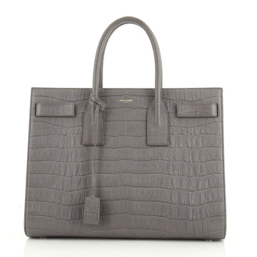 Saint Laurent Sac de Jour Bag Crocodile Embossed Leather Small