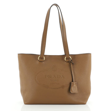 Prada Embossed Logo Tote Vitello Daino Medium