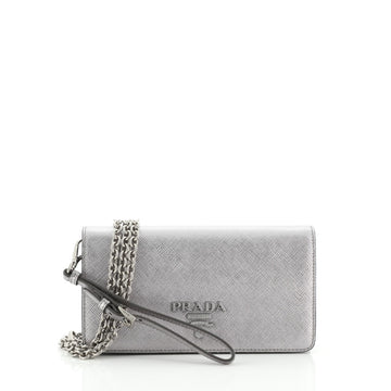 Prada Wristlet Wallet on Chain Saffiano Leather Mini