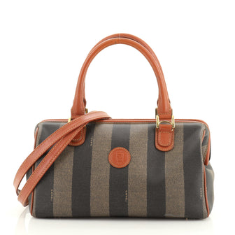Fendi Vintage Pequin Convertible Boston Bag Coated Canvas Small