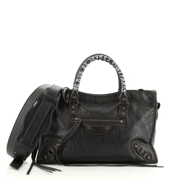 Balenciaga City Address Graffiti Classic Studs Bag Leather Small