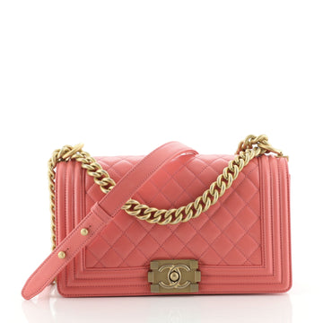 Chanel Boy Flap Bag Quilted Caviar Old Medium
