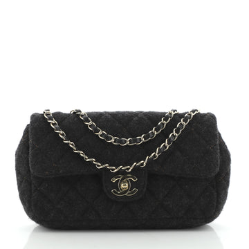Chanel Classic Single Flap Bag Quilted Wool Small
