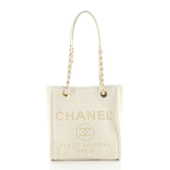 Chanel North South Deauville Tote Boucle Small