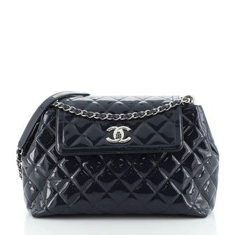 Chanel Coco Shine Accordion Flap Bag Quilted Patent Large