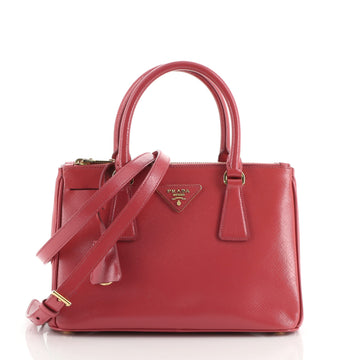 Prada Double Zip Lux Tote Vernice Saffiano Leather Mini