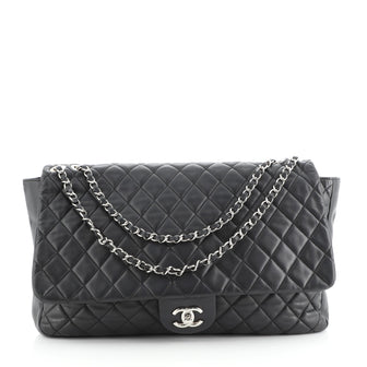 Chanel Coco Rain Flap Bag Quilted Lambskin Maxi Black 5695380