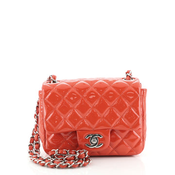 Chanel Square Classic Single Flap Bag Quilted Patent Mini