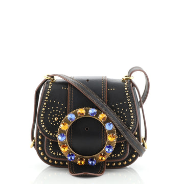 Miu Miu Dahlia Crossbody Bag Crystal Embellished Leather Small