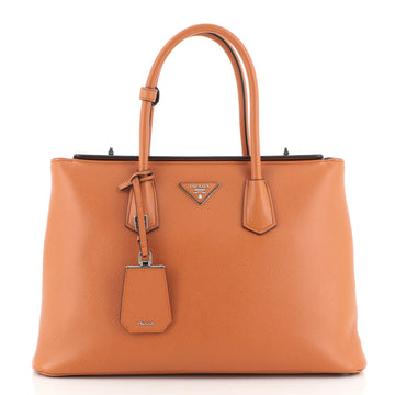 Prada Turnlock Cuir Twin Tote Saffiano Leather Medium