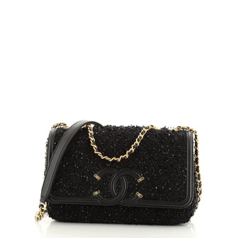 Chanel Filigree Flap Bag Quilted Tweed Small