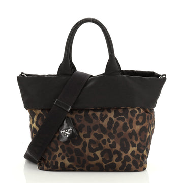 Prada Convertible Double Tote Printed Tessuto