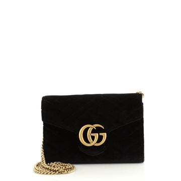Gucci GG Marmont Chain Wallet Matelasse Velvet Mini