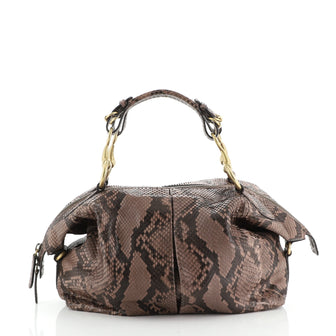 Gucci Soft Icon Horsebit Top Handle Bag Python