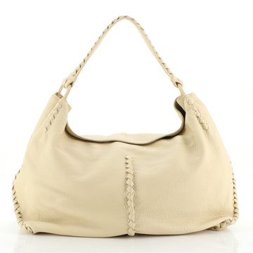Bottega Veneta Open Hobo Cervo with Intrecciato Detail Large