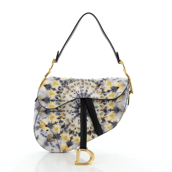 DIOR, HANDPAINTED AND BEADED MINI SADDLE BAG FROM THE KALEIDIORSCOPIC  COLLECTION IN CALFSKIN WITH GOLD TONE HARDWARE, 2019, Handbags and  Accessories, 2020