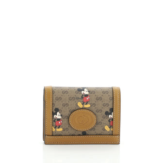 Gucci Disney Mickey Mouse Card Case Wallet Printed Mini GG Coated Canvas