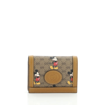 Gucci Disney Mickey Mouse Card Case Wallet Printed Mini GG Coated Canvas