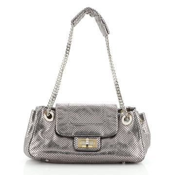 Chanel Drill Accordion Flap Bag Perforated Leather Small