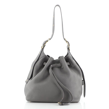 Salvatore Ferragamo Carla Drawstring Bucket Bag Leather Large