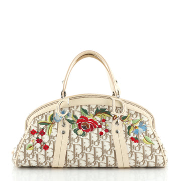 Christian Dior Vintage Trotteur Bowling Bag Embroidered Diorissimo Canvas