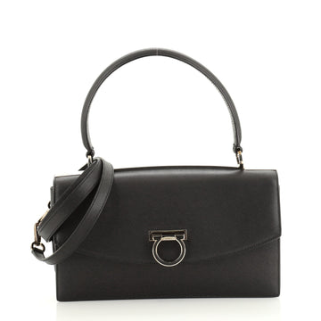 Salvatore Ferragamo Gancini Convertible Top Handle Bag Saffiano Leather Medium