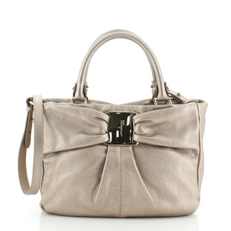 Salvatore Ferragamo Vara Bow Soft Tote Leather Small