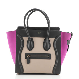 Celine Tricolor Luggage Bag Leather Micro