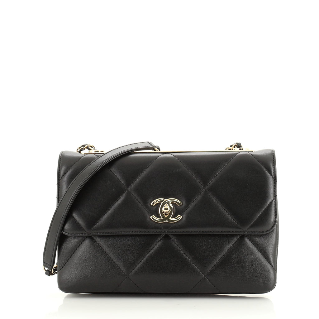 Chanel trendy cc large lambskin classic quilted black