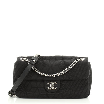 Chanel Chain Flap Bag Camellia Denim Medium
